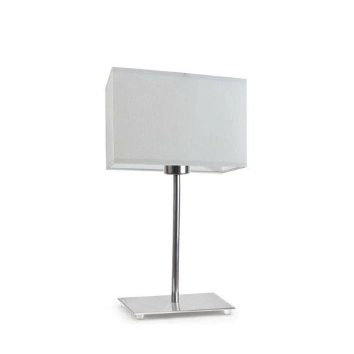 Moderní noční lampička AMALFI se světle šedým stínidlem a chromovanou základnou do ložnice