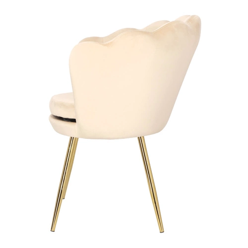 Čalouněná sametová židle Florencja Intesi béžová glamour s područkami do jídelny