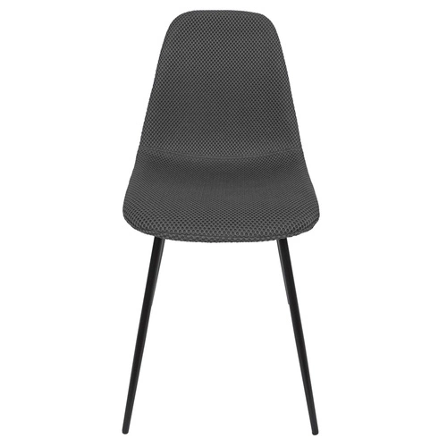 Čalouněná jídelní židle Pori šedá, moderní na černých kovových nohách do jídelny a kuchyně Intesi