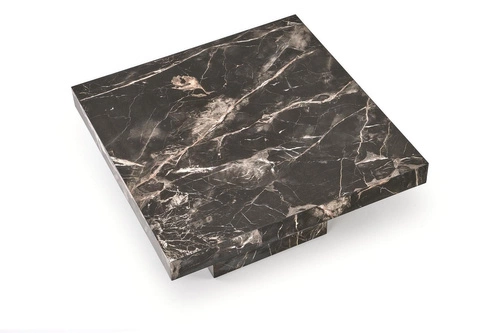 Liton moderní čtvercový konferenční stolek černý mramor do obýváku glamour 80x80 cm