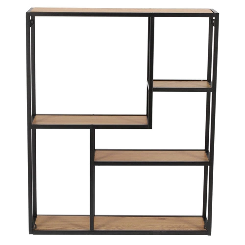 Závěsná kovová police Seaford VIII na knihy a dekorace do obýváku v industriálním stylu 75 cm