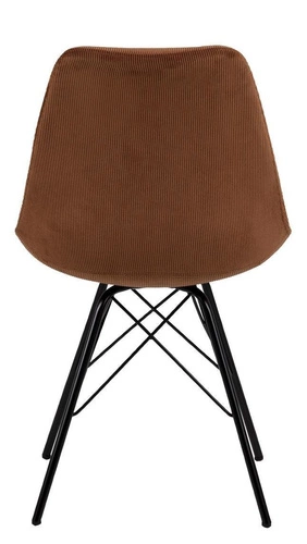 Jídelní židle čalouněná Eris manšestr hnědá na černých nohách moderní Actona
