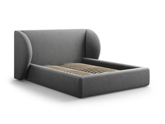 Šedá čalouněná postel do ložnice Miley II 200x200 s úložným prostorem moderní glamour