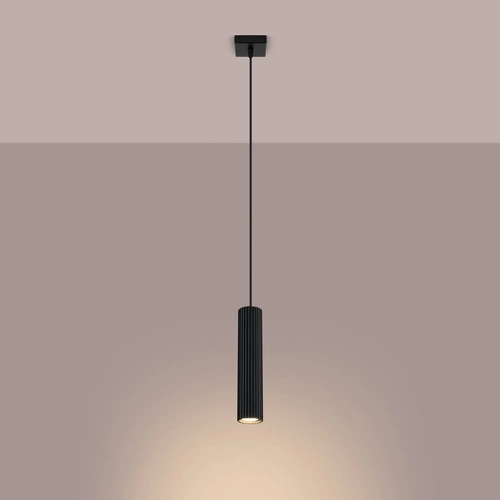 Závěsné svítidlo KARBON 1 černé nastavitelné do obýváku moderní hliníkové nad stůl