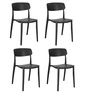 Sada 4 jídelních židlí Nopie černá