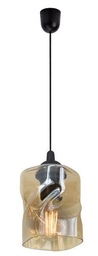 Závěsná lampa Felis černá 1x60W E27 jantarový difuzor