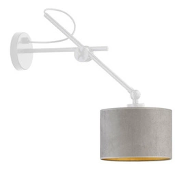 Nástěnné svítidlo HAMILTON VELUR šedé moderní s velurovým stínidlem do obývacího pokoje a ložnice Lysne