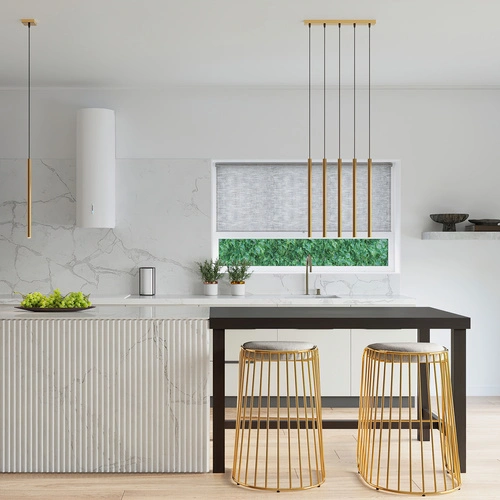 Závěsné svítidlo zlaté Pastelo 1 moderní kovové do obývacího pokoje a nad stůl