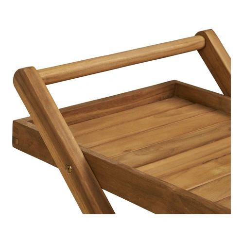 Servírovací barový vozík Pasaku z teakového dřeva na kolečkách do jídelny