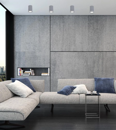 Moderní šedé stropní svítidlo Tuba do obýváku, kuchyně nebo ložnice, jednoduché