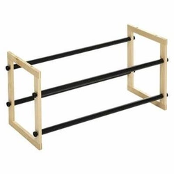 Regál na boty 5five simply smart z dřeva a kovu, nastavitelný, moderní, černo-přírodní