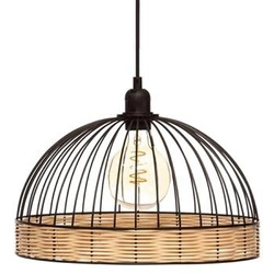 Závěsné ratanové svítidlo Suwa černé boho nad jídelní stůl a do obýváku Atmosphera 35 cm