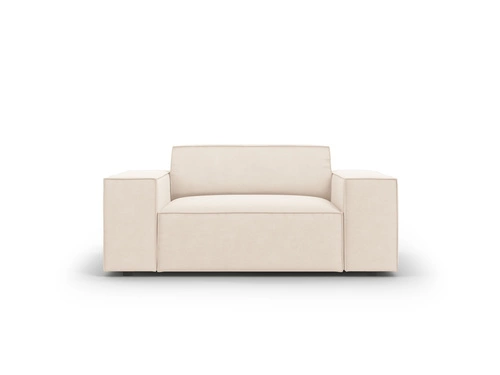 Křeslo Jodie béžový samet do obýváku moderní s područkami glamour