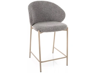 Barová židle Elsme šedá čalouněná s opěrkou do kuchyně a jídelny
