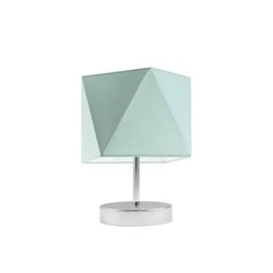 Noční lampička do ložnice PASADENA moderní mátová s textilním stínidlem na chromované konstrukci