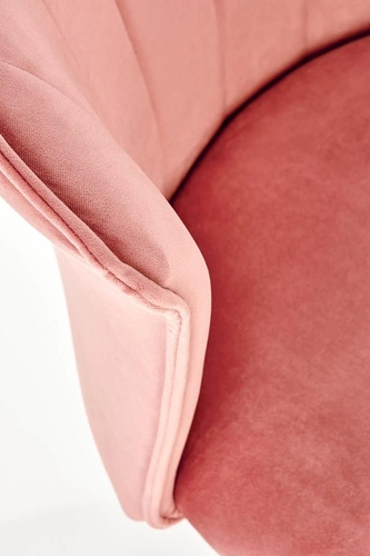 Růžová sametová otočná kancelářská židle Cossio ve stylu glamour k psacímu stolu i do studentského pokoje