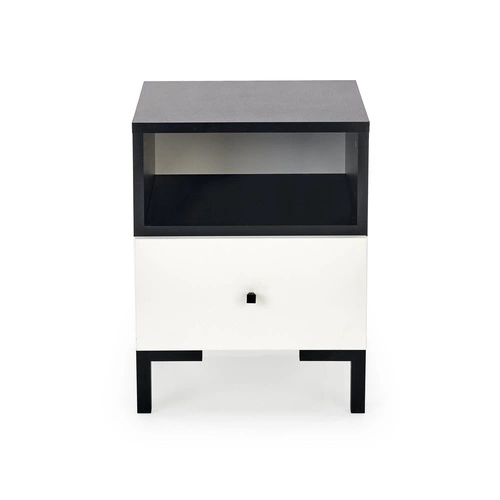 Moderní bílý noční stolek se zásuvkou Tisaia Intesi do ložnice 40x40 cm