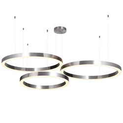 CIRCLE 60+80+80 LED závěsné svítidlo v niklu na 1 stropním držáku