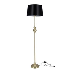 Prima gold satin stojací lampa 1x60W E27 stínítko černé