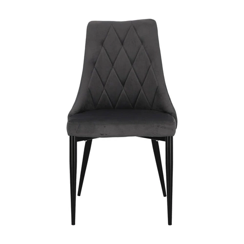 Jídelní židle Magnat čalouněná šedý samet glamour na černých kovových nohách Intesi