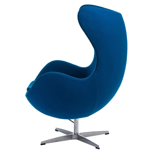Křeslo Egg D2.DESIGN modrý kašmír otočné houpací moderní do obýváku