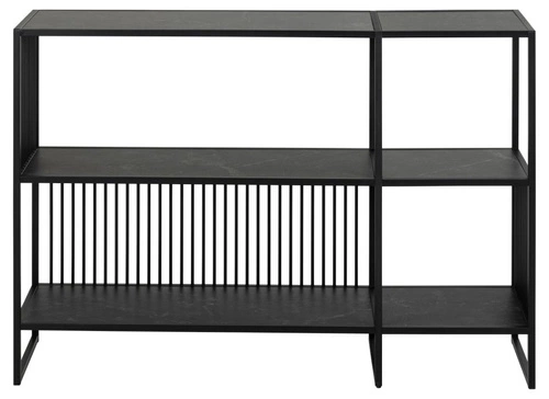 Knihovna do obýváku Strington nízká černá kovová loftová 120 cm Actona