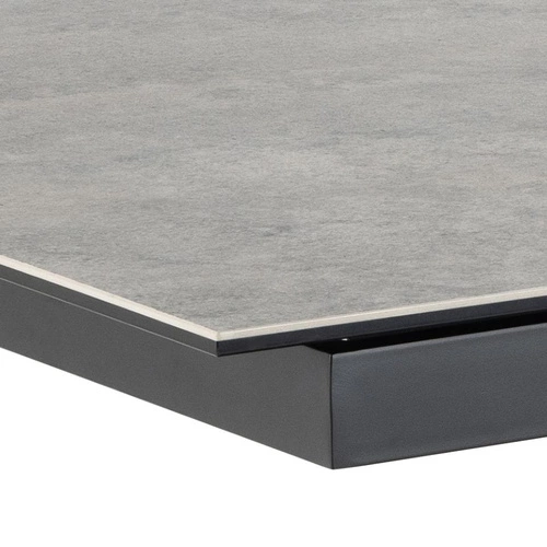 Rozkládací jídelní stůl Irwine Actona šedá keramická deska černé nohy moderní 168–210x90 cm