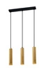 Závěsná lampa Tubo černá 3x25W GU10 stínítko ze dřeva 25cm