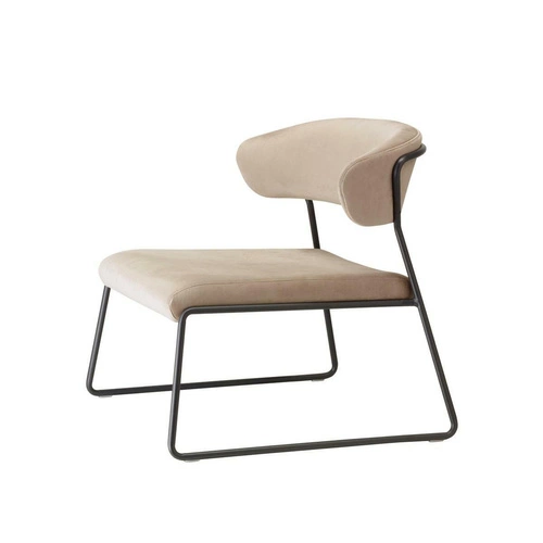 Sametové křeslo Lisa Lounge bílý antracit moderní do obýváku SCAB Design