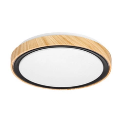 Stropní svítidlo Aflo stropní svítidlo s efektem dřeva+černá 24W LED 3000/4000/6000K 38cm