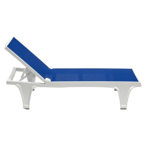 Zahradní lehátko Tahiti SCAB Design moderní polohovatelné z technopolymeru modro-bílé na terasu