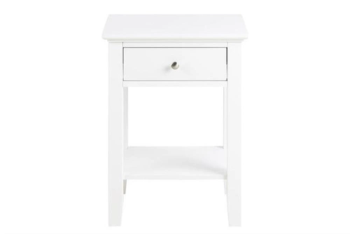 Bílý noční stolek se zásuvkou 45 cm moderní Linnea Actona elegantní do ložnice