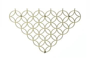 Zlatý moderní nástěnný věšák Holo M POLYHEDRA do předsíně z oceli 55 cm