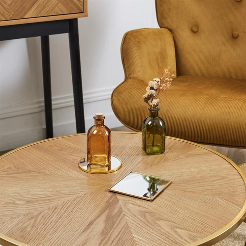 Intesi glamour zrcadlový šperkovnicový organizér zlatý čtvercový 10x10 cm