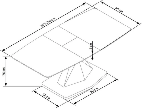 Rozkládací stůl Mondil dub zlatý 160–200 cm moderní do jídelny a obýváku Intesi