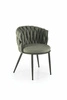 Čalouněná jídelní židle Wendy olivová moderní s černými nohami Intesi