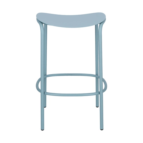 Kovová barová stolička Trick modrá 65 cm moderní bez opěrky do kuchyně a k ostrůvku SCAB Design