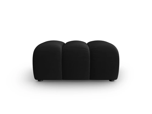 Velurová taburetka Lupine Black Velvet černá čtvercová glamour do obýváku a ložnice 90x87 cm