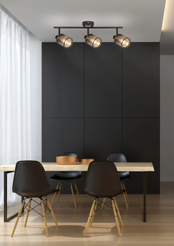 Stropní lampa Canabera zlatá nastavitelná 3bodová do obýváku a ložnice skleněná