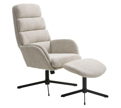 Relaxační křeslo Sifton s podnožkou bílé moderní do obýváku