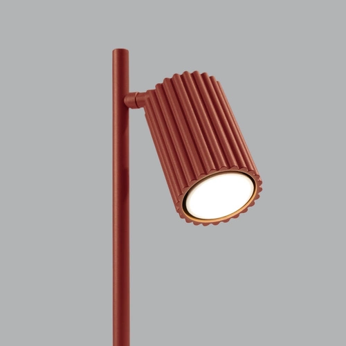 Moderní červená stolní lampa Karbon s nastavitelným stínidlem do pracovny Sollux Lighting