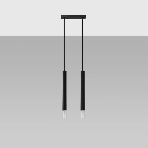 Závěsné svítidlo Wezyr 2 černé moderní nad stůl do obýváku nebo kuchyně Sollux