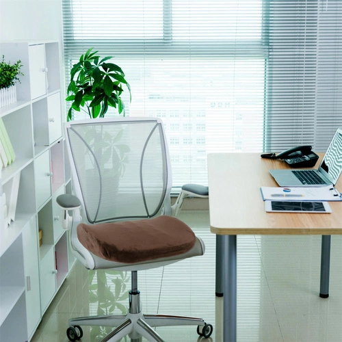 Ergonomický polštář na židli Sensly Intesi hnědý do kanceláře a obýváku s potahem