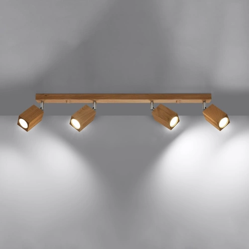 Dřevěný stropní svítidlo KEKE 4 dub moderní do obýváku a kuchyně 80 cm Sollux Lighting