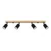 Moderní stropní svítidlo VERDO 4 černé s dřevem, nastavitelný do obývacího pokoje SOLLUX LIGHTING