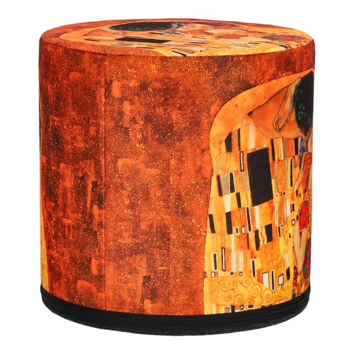 Kulatý puf Polibek Intesi béžový moderní do obýváku a ložnice se snímatelným potahem