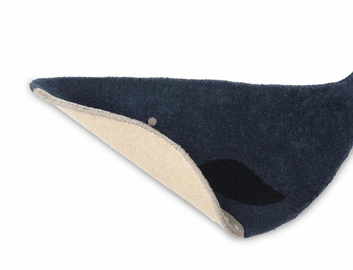 Dětský koberec Decor Kids Whale moderní vlněný velryba 105x60 cm tmavě modrý