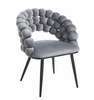 Jídelní židle Bulle VIC šedá sametová čalouněná s područkami Intesi moderní