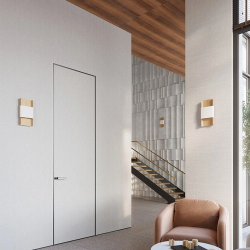 Moderní nástěnné svítidlo DURLIN zlaté a bílé SOLLUX LIGHTING do obýváku a ložnice 40 cm