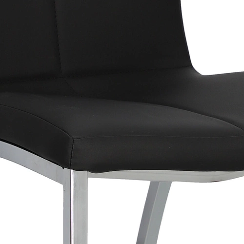 Jídelní židle Asama Actona černá čalouněná ekokůže moderní s kovovými nohami